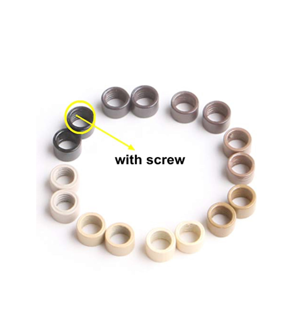 E|T Styles Hair Extension Beads Ring With Screw - Medium Brown