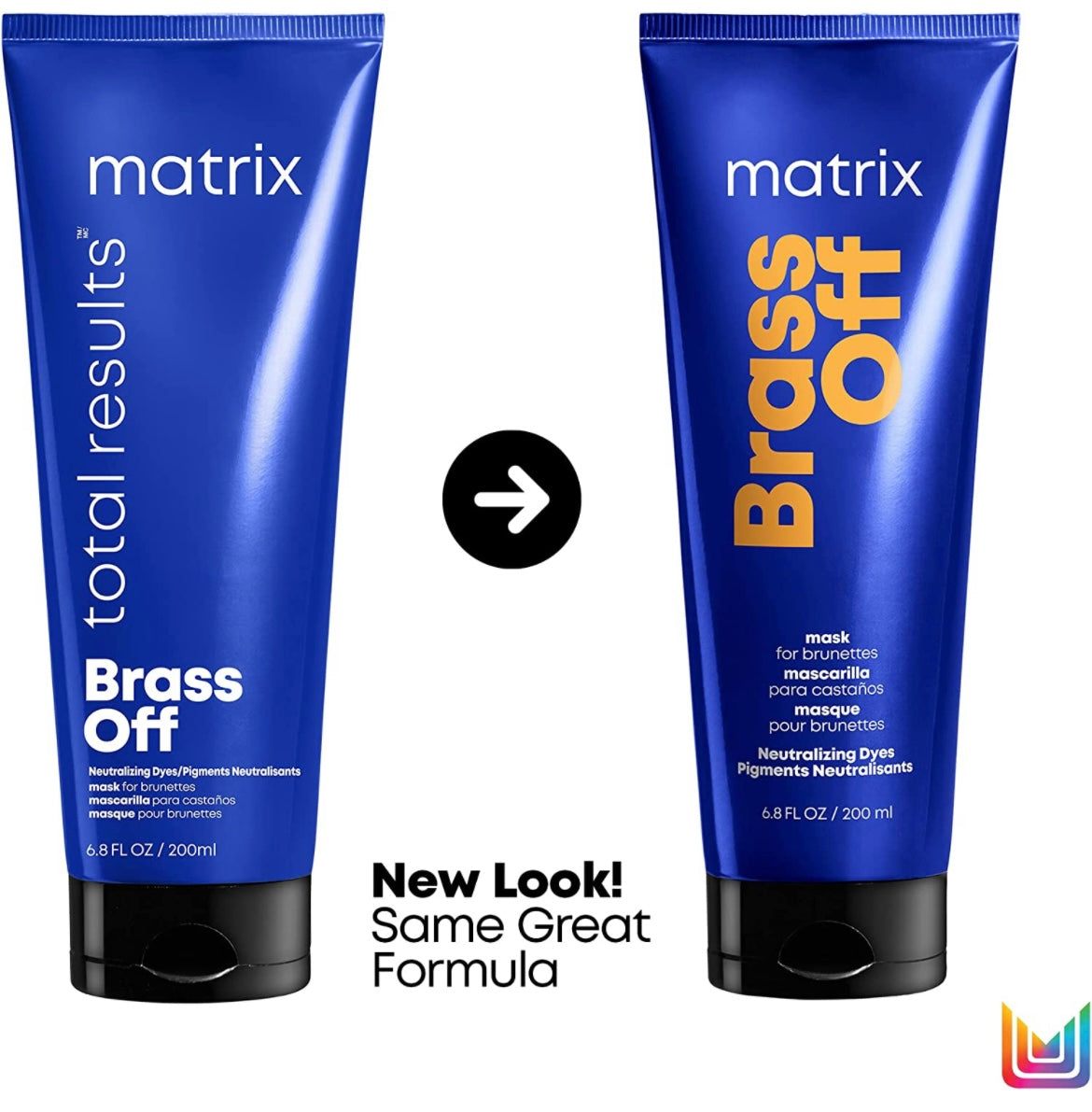 Mascarilla capilar neutralizadora que deposita el color fuera de tono Matrix Brass