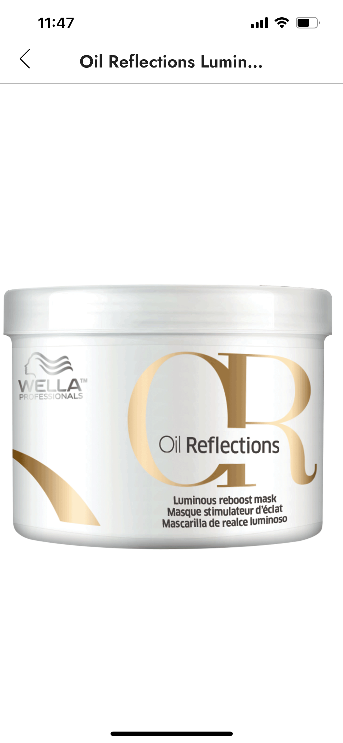 Wella Professionals Oil Reflections Luminous Reboost Mask