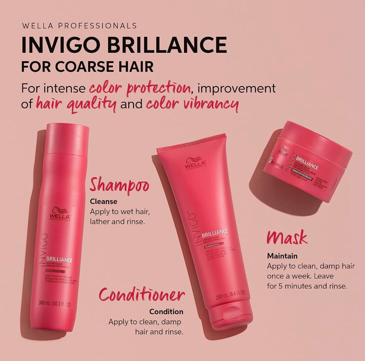 Acondicionador Wella Professionals INVIGO Brilliance Vibrant Color para cabello grueso 