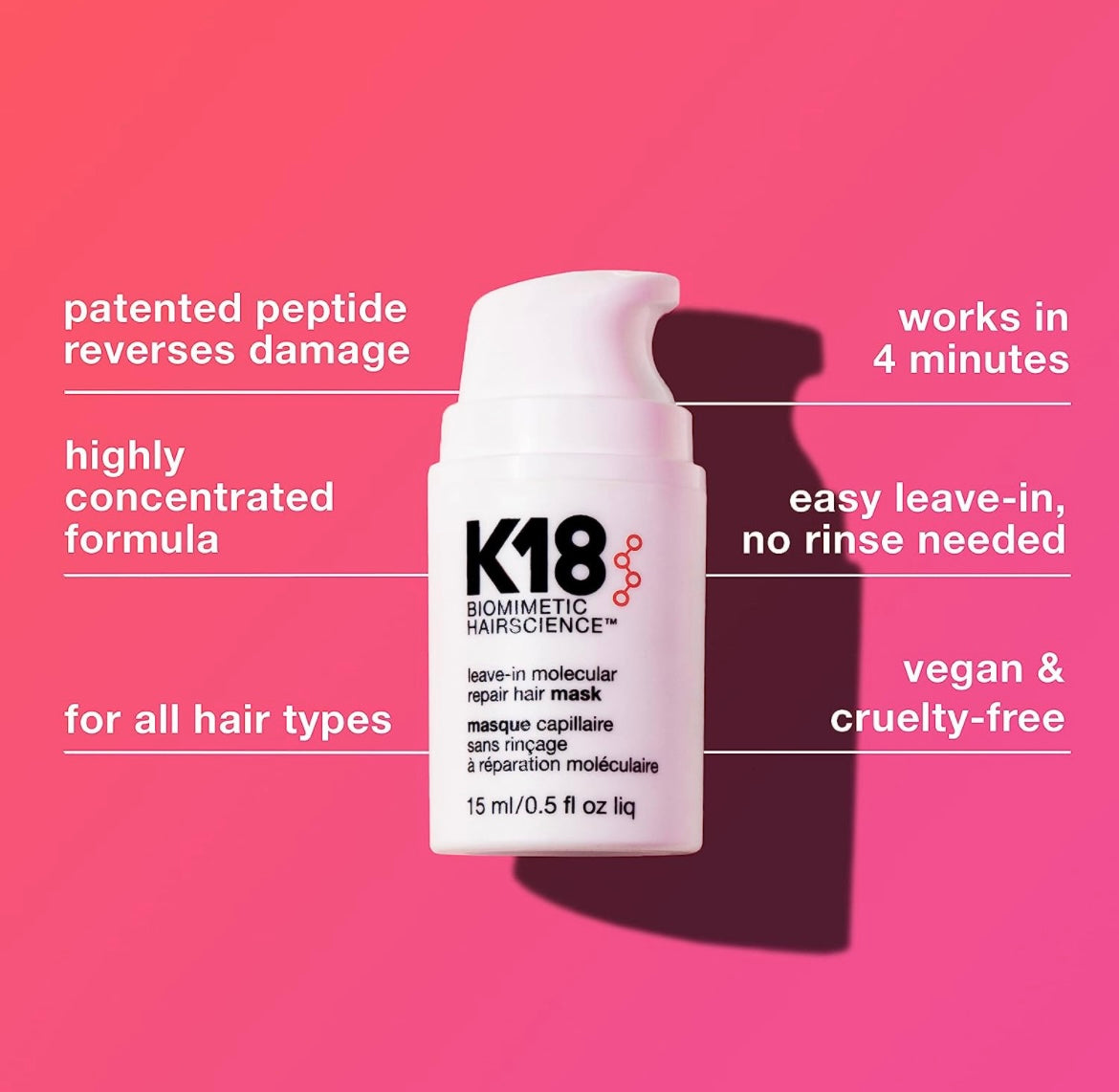 K18 Leave-In Molecular Repair Hair Mask Travel Size